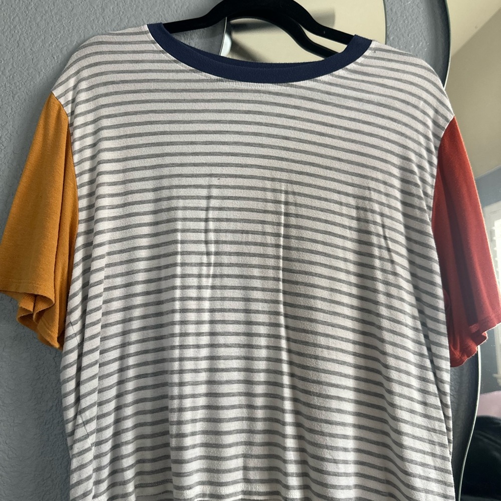 Wild Fable Navy and Gray Striped Tee